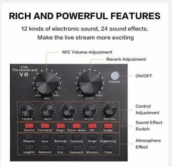 Microphone avec carte V8 BM800