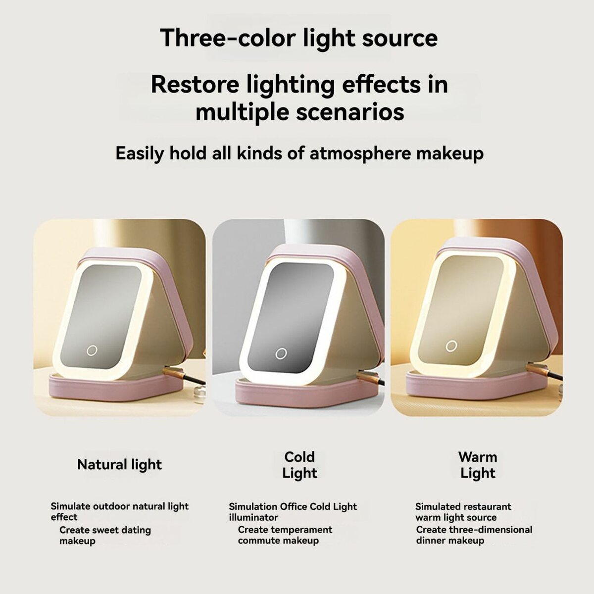 Miroir Maquillage LED Portable