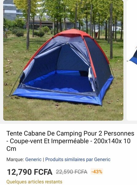 Tente de Camping 2 Personnes
