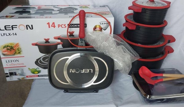 Lefon 14pcs Granite nonstick cookware set