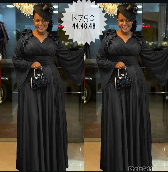 Women's long black dress