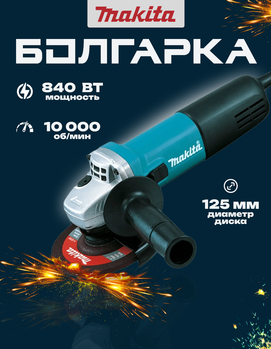 Болгарка 125 Макита