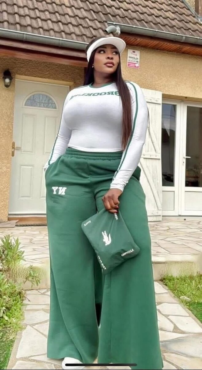 Pantalon large vert pour femmes