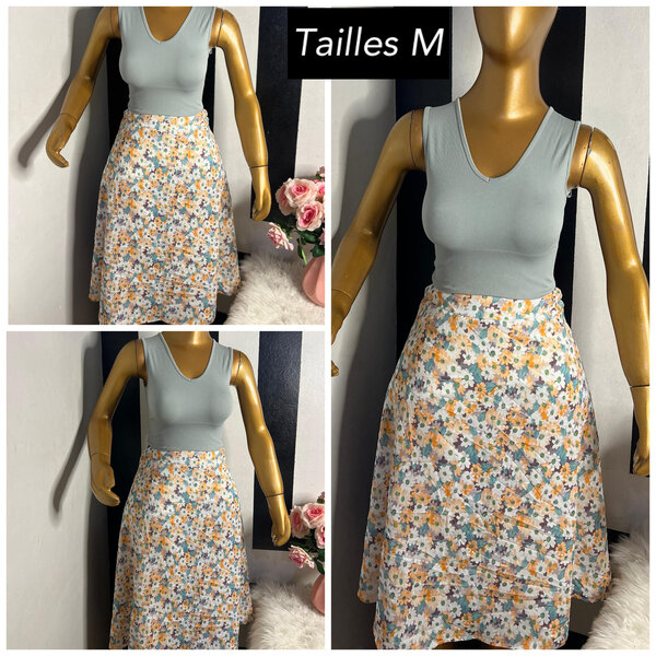 Jupe asymétrique fleurie