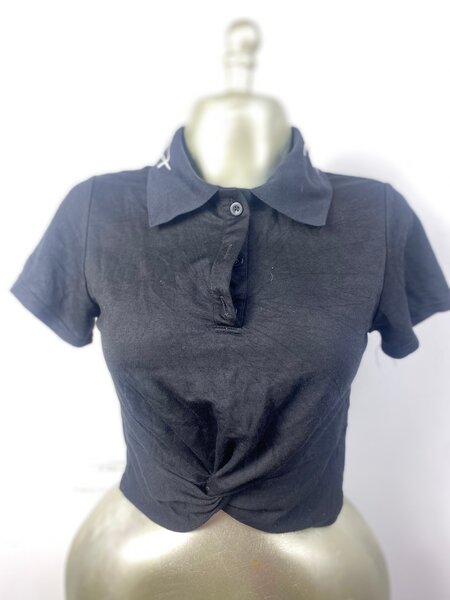 Polo noir court femme