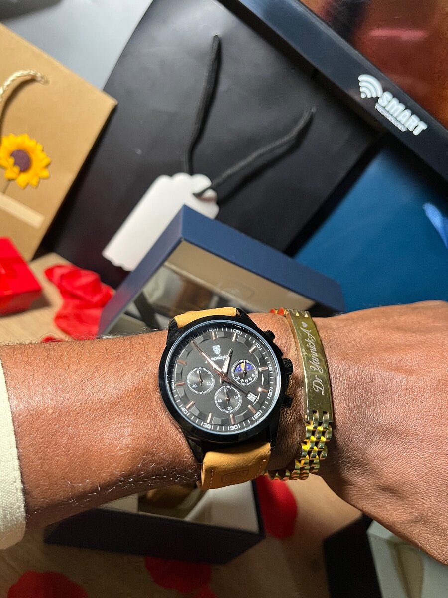 Montre homme chronographe cuir