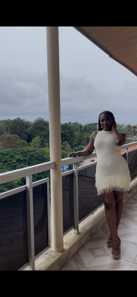 Elegant White Fringe Dress