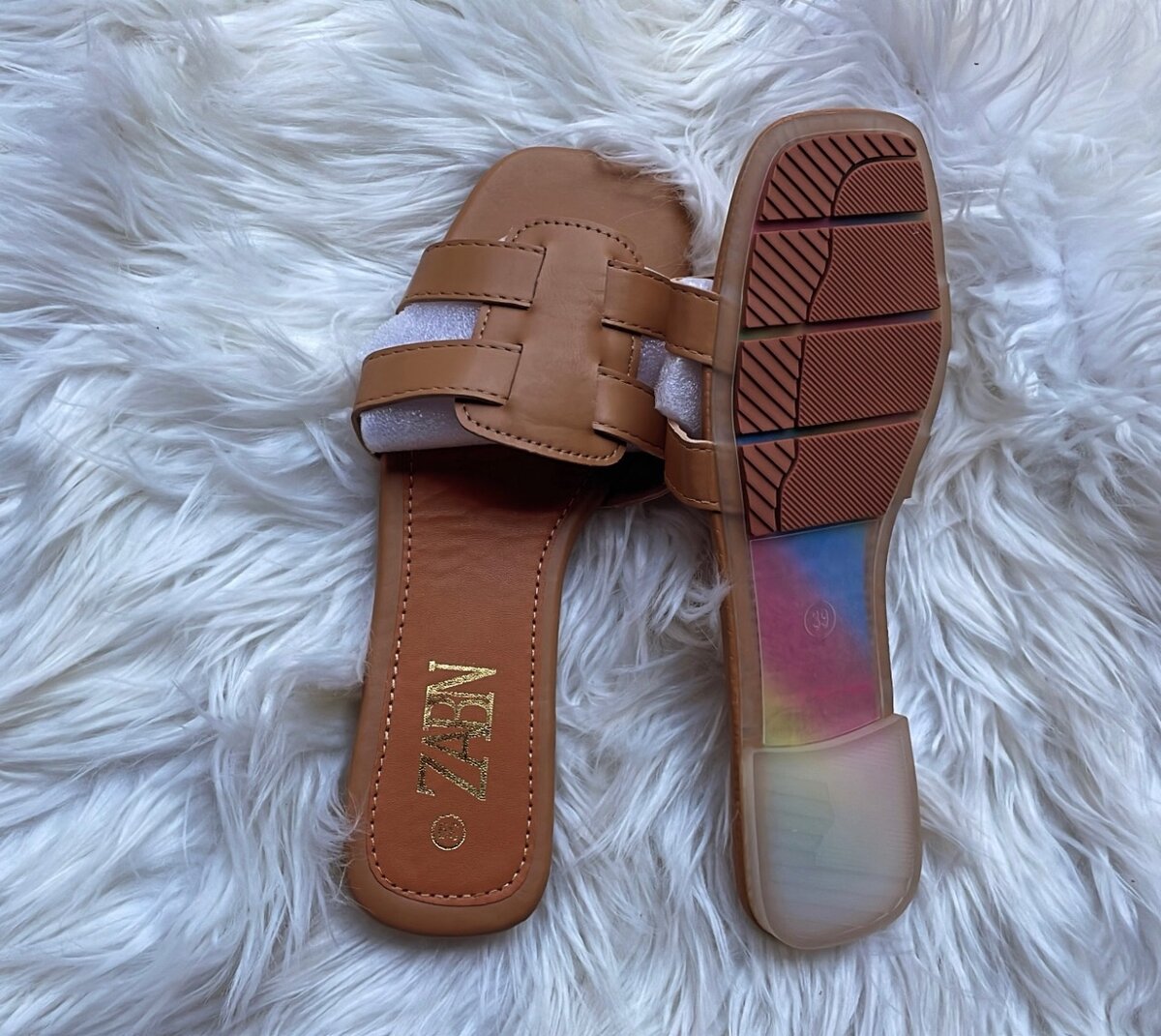 Sandales plates en cuir Zen