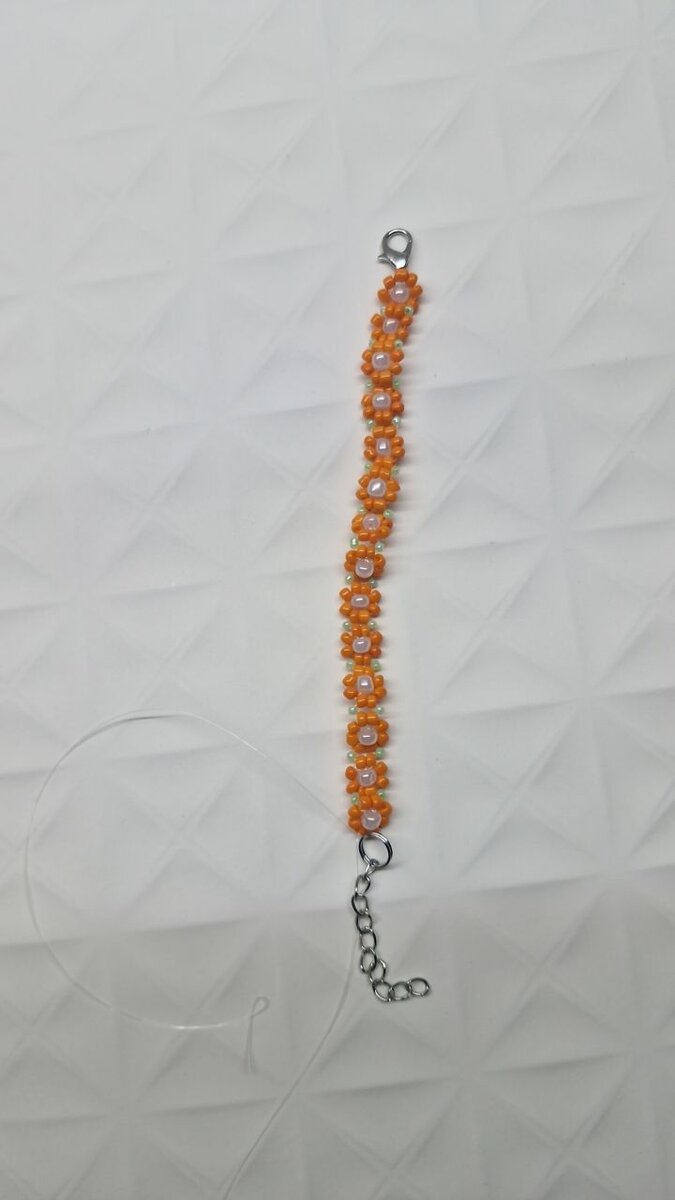 Bracelet perles orange