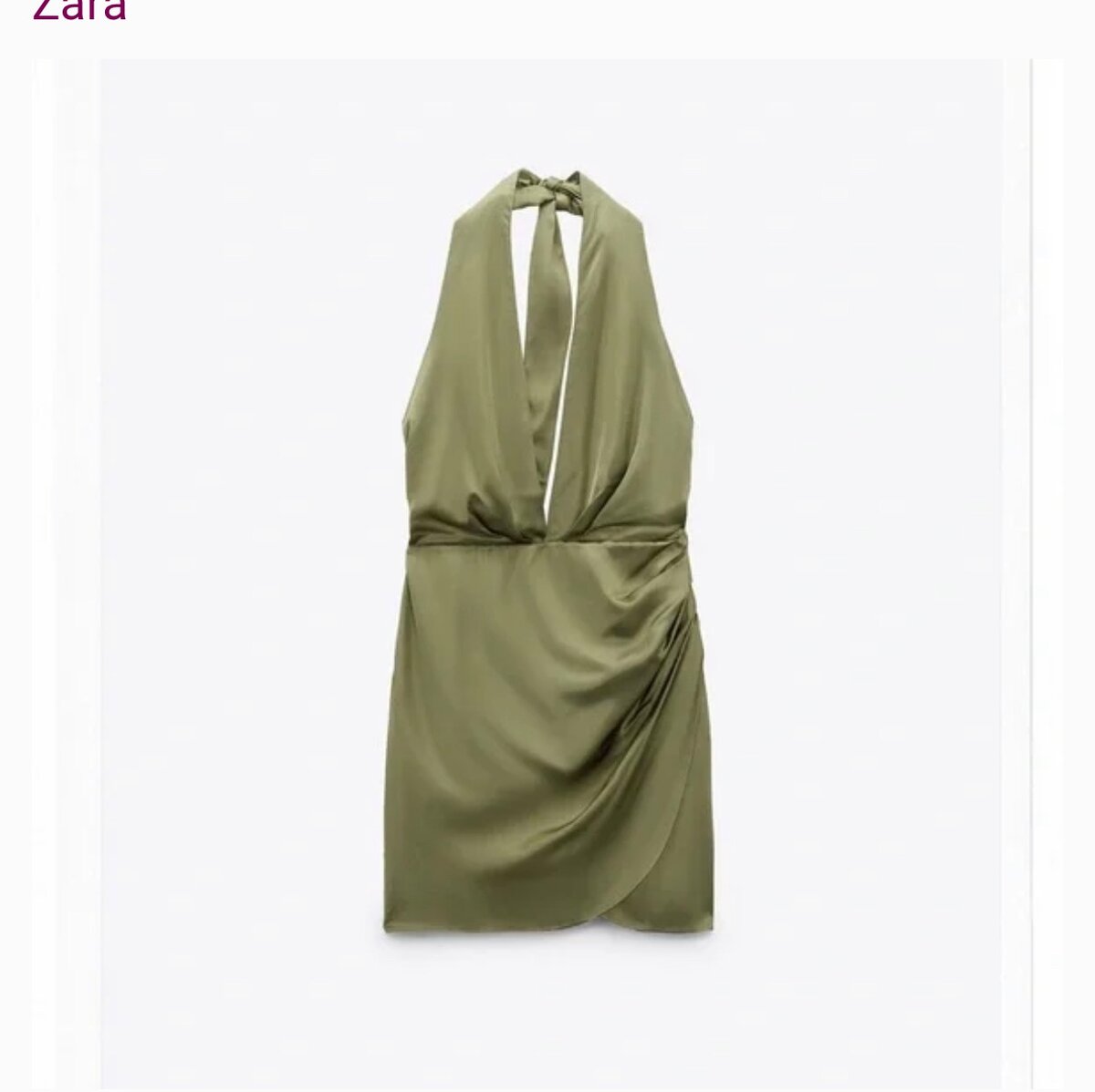 Zara satin halter neck wrap dress