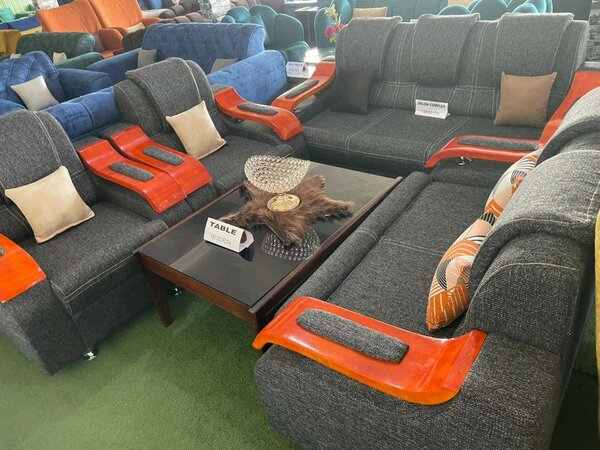 Fauteuills 7 places classique bras en bois