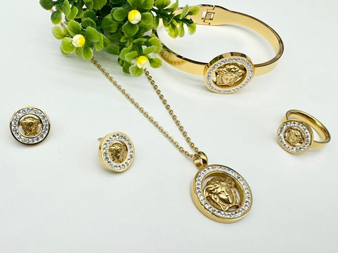 Ensemble Bijoux Médaillon Doré