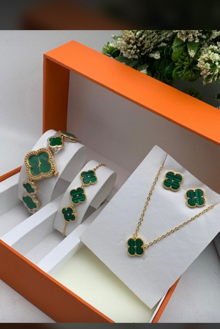 Watch,necklace,earrings and bracelet