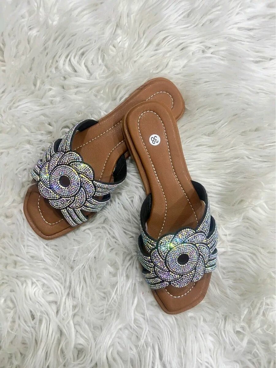 Sandales Éclatantes Strass Femme