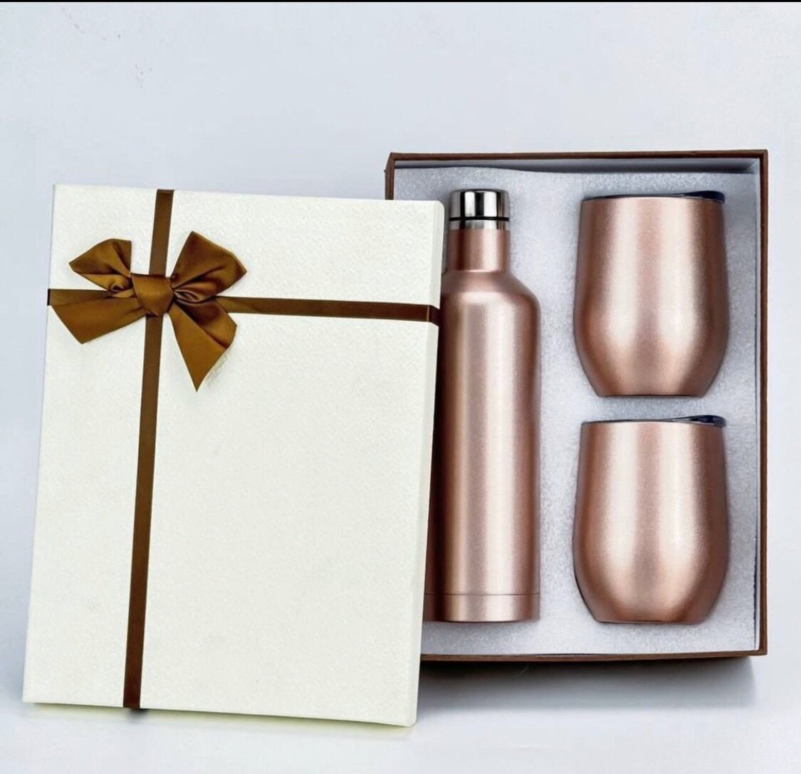 3pc Stainless Steel Thermal Vacuum Bottle and Tumbler Gift S
