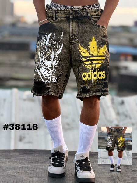 Shorts en Jean à Motifs Personnalisés