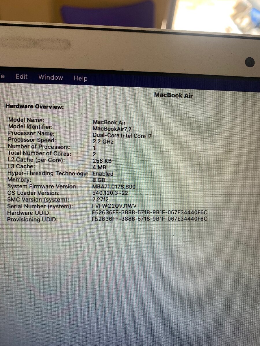 MacBook Air i7 laptop