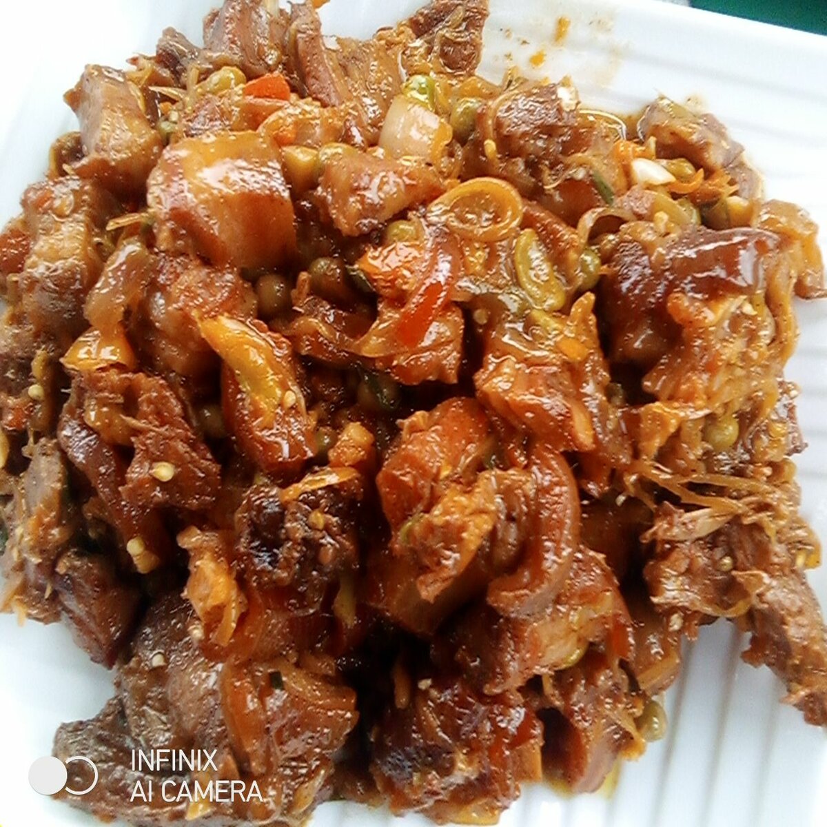 Porc africaine grille revenir et saute