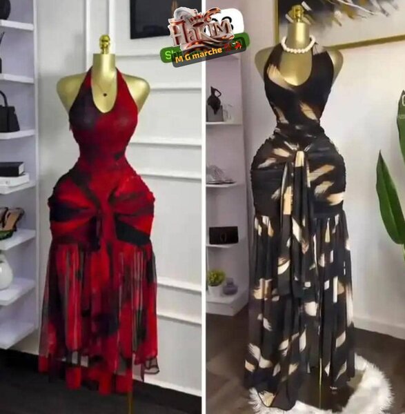 Robe cocktail sexy à bretelles