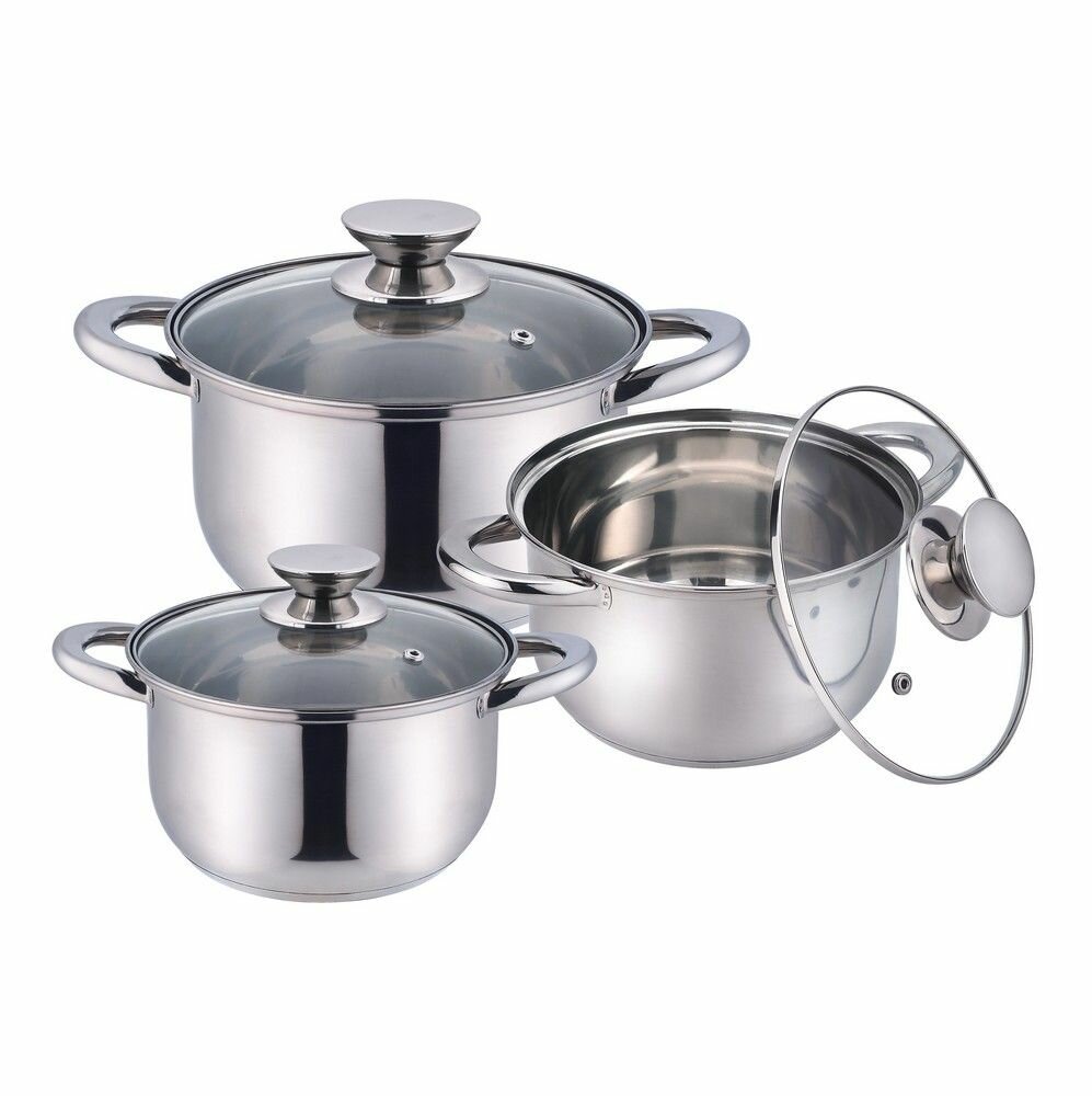 Set de casseroles inox avec couvercles