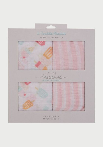 Twin pack Lightweight muslin blanket for infants