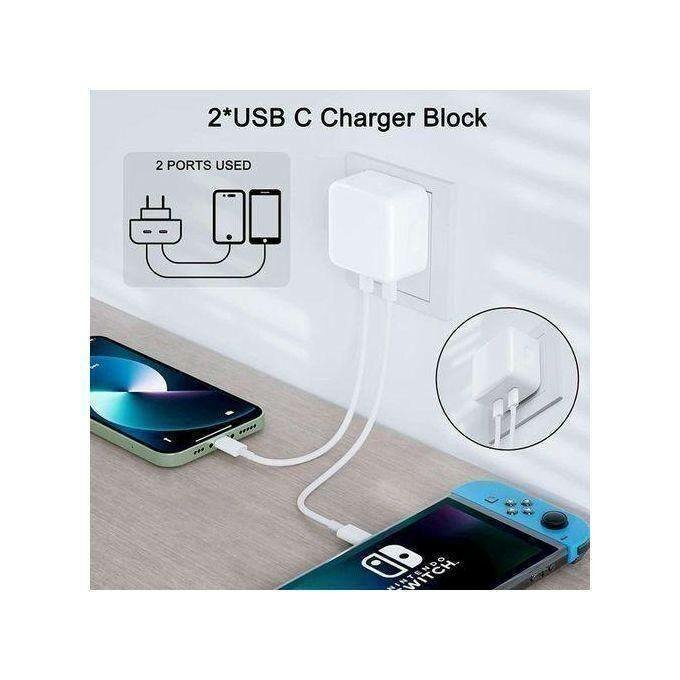 PUISSANT Chargeur Compatible IPhone 35W à Double Port USB-C