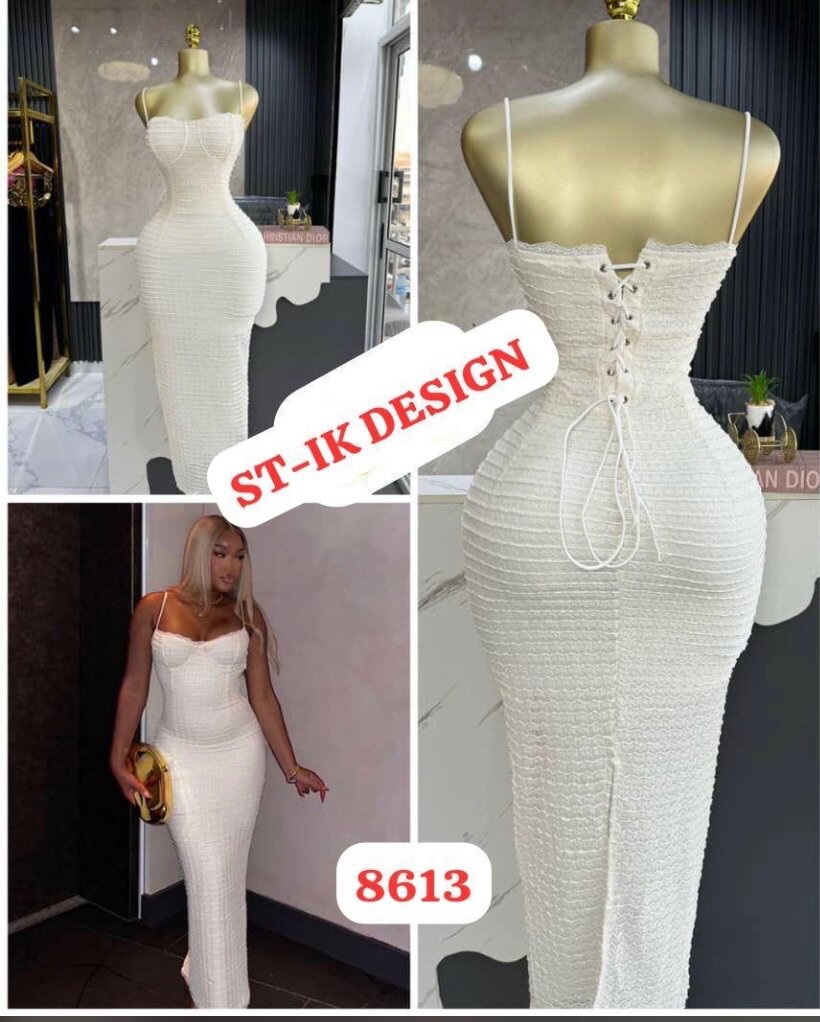 Robe longue glamour blanche