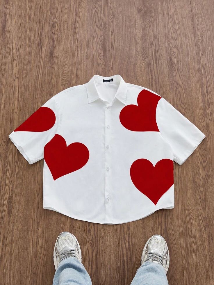 Chemise Cœur Ample Blanc