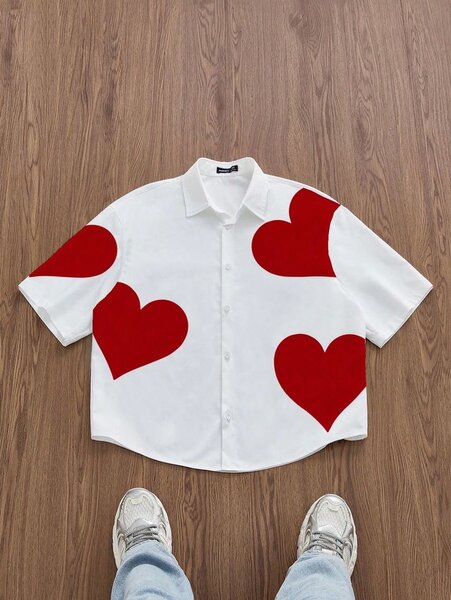 Chemise Cœur Ample Blanc