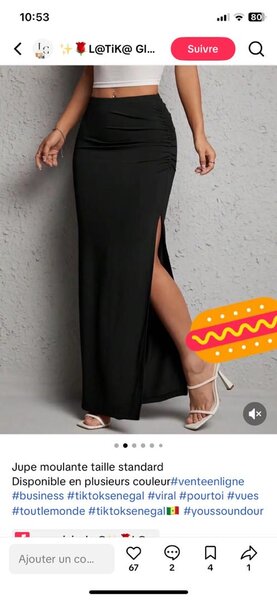 Jupe longue moulante fendue