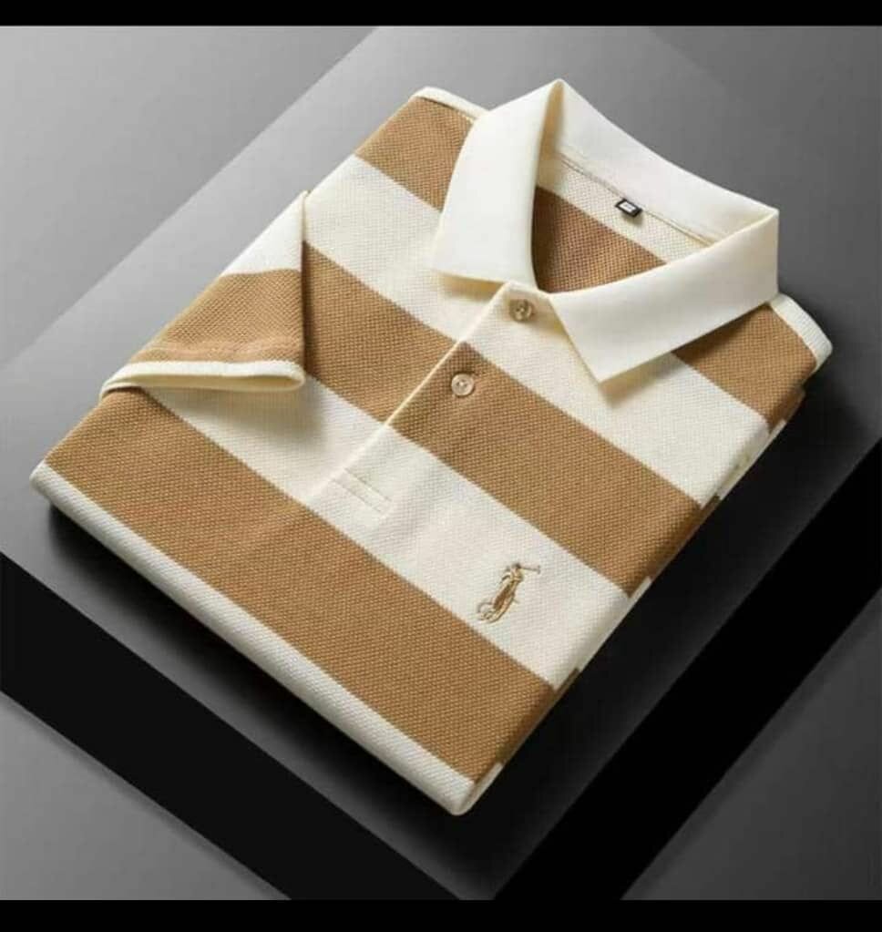 Polo homme à rayures larges