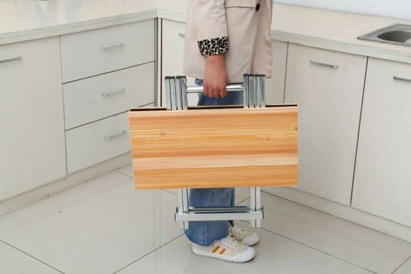 Table pliante portable en bois