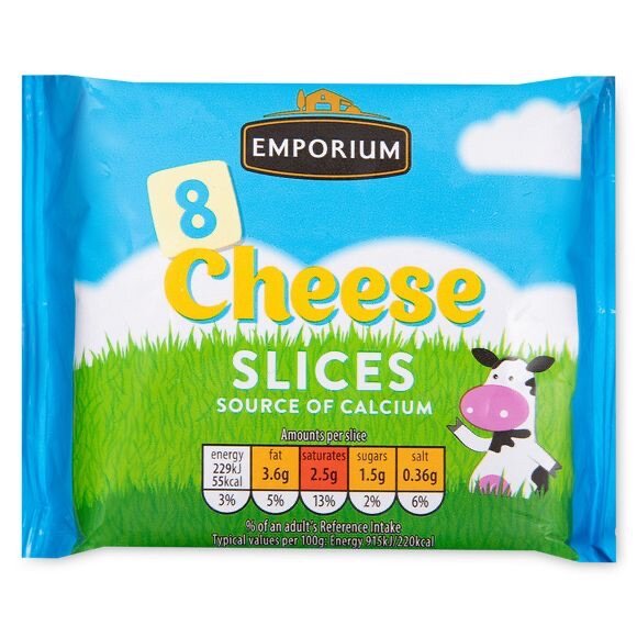 Emporium Original/Light Cheese Slices 200g/8 Pack