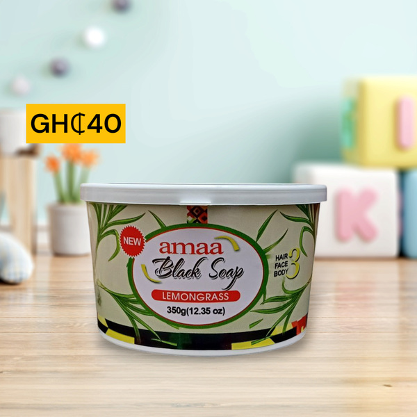 Amaa Lemongrass & Shea Butter Black Cake Soap