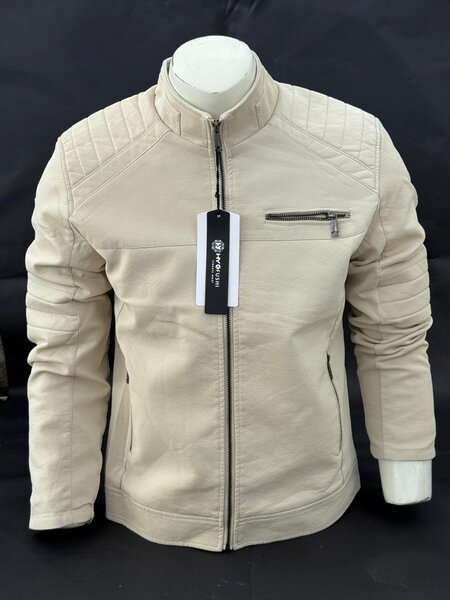Veste Homme Simili Cuir Beige