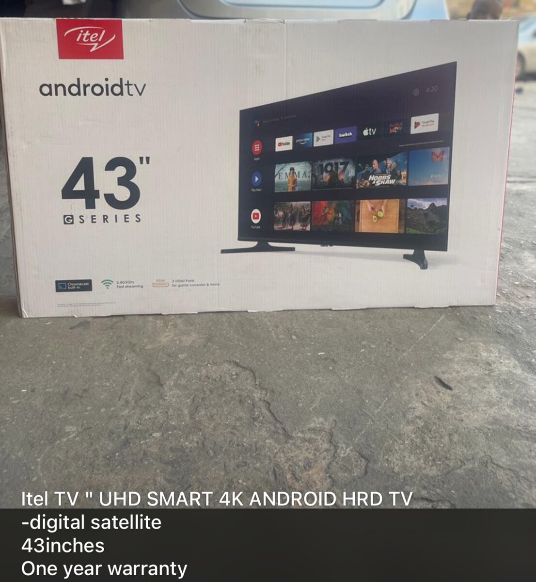 Itel TV " UHD SMART 4K ANDROID HRD TV -digital satellite 43i