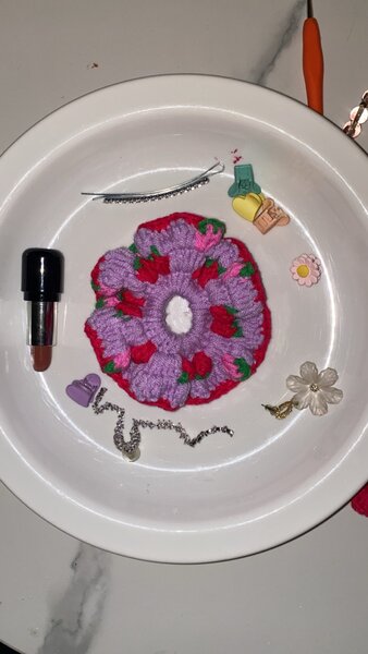 Chouchou coloré en crochet