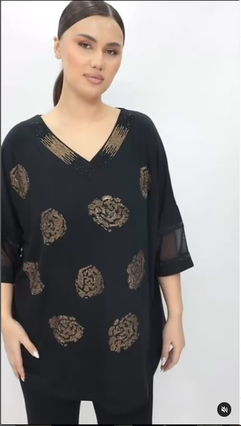 туника черная женская