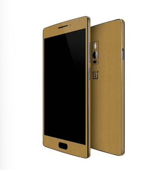 ONE PLUS TWO Golden Brushed Metal Texture Mobile Skin