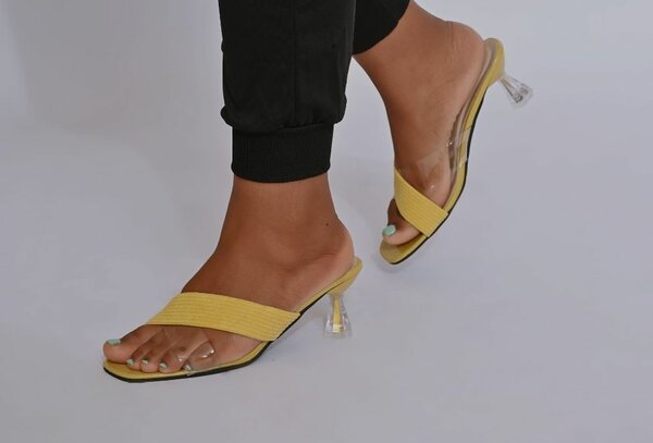 Clear Mules Kitten Heel