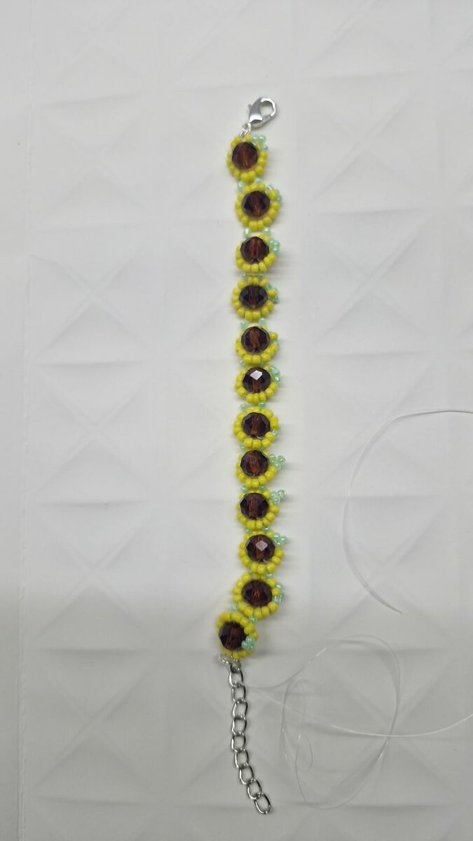 Bracelet tournesol perlé