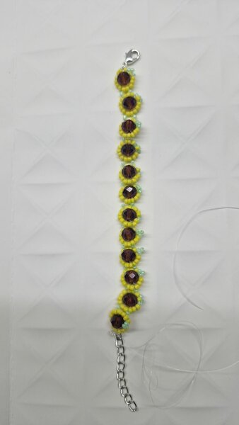 Bracelet tournesol perlé