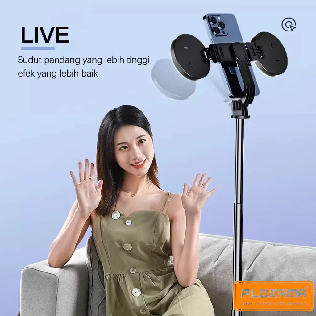 Plokama K9 LED Pro Bluetooth Tripod Stick - 3 in 1 Selfie