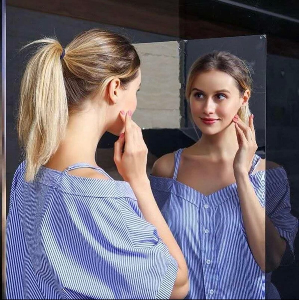 Miroir Flexible Autocollant Mural DIY Auto-Adhésif en Plasti