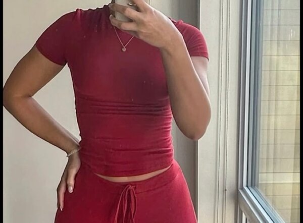 Top basique rouge femme