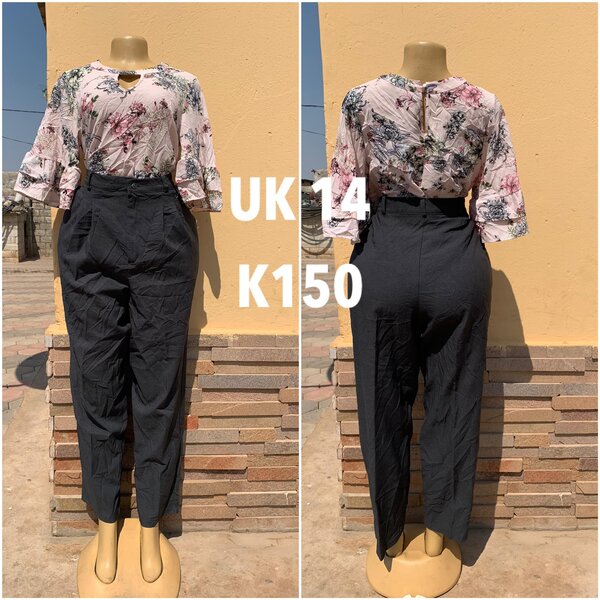 Classic trousers, graphite color, size 14