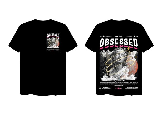 T-shirt noir "Obsessed"