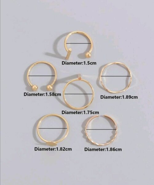 Bijoux Ensemble Bague Femme 6 Pièces