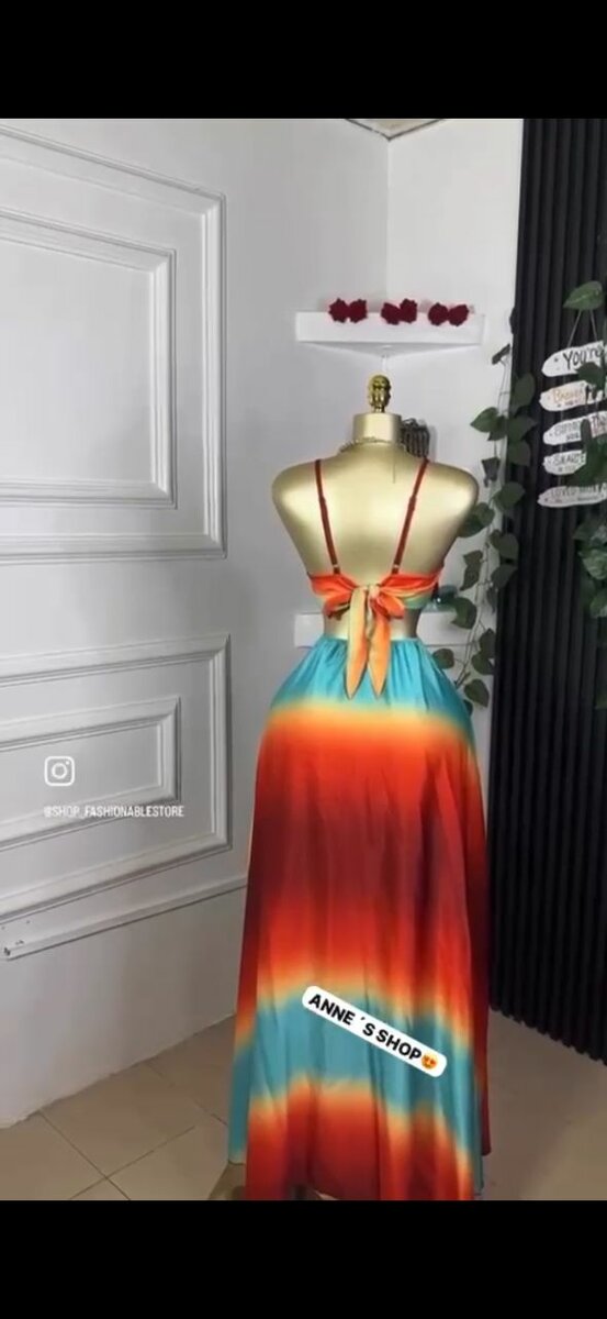 Robe Longue Dos Nu Multicolore