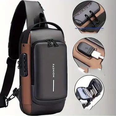 Sac à bandoulière antivol USB